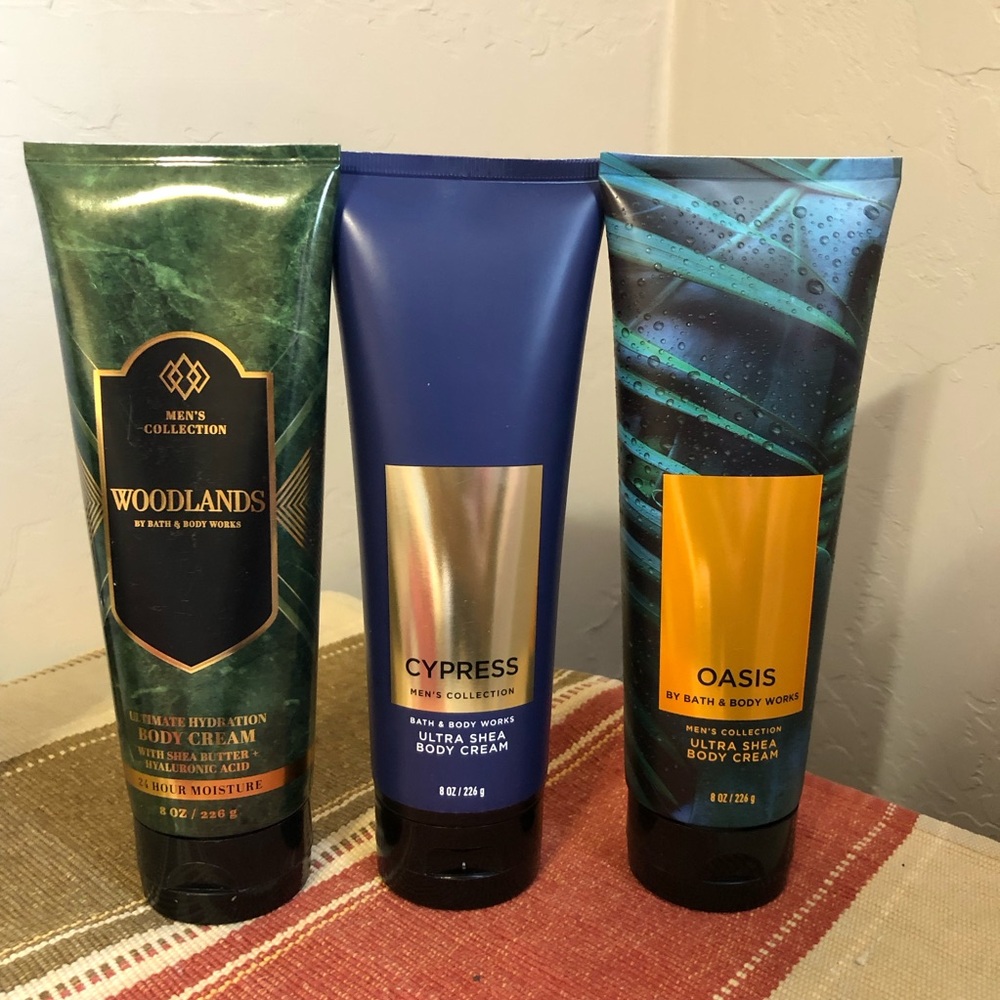 Bath & Body Works Mens Collection Woodlands Cypress Oasis Body Cream Set of 3
